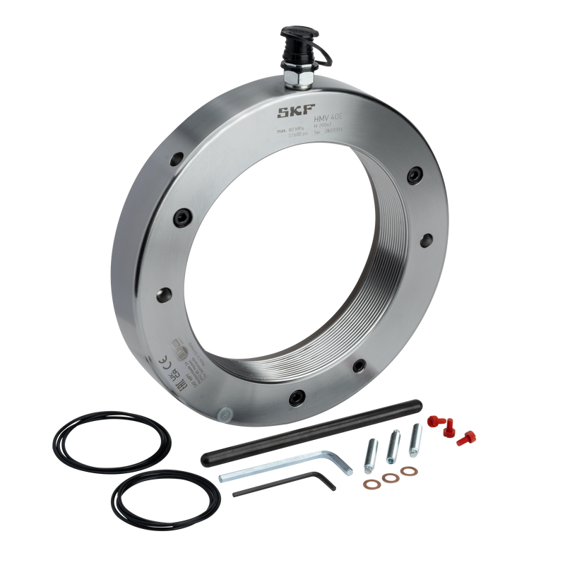 Картинка HMV 48E  гидравлическая гайка SKF  от компании «BC Industry» - Профессиональное оборудование для обслуживания промышленных трансмиссий, подшипниковых узлов, валов, ременного привода, шкивов, валов. Инструменты монтажа и демонтажа подшипников, выверка шкивов, соосности, лазерная центровка валов - Алматы, Шымкент, Казахстан..